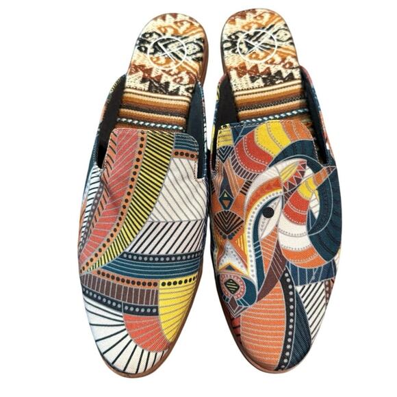 Inkkas Cyprus Slide Shoes Sandals‎ Size 8 Closed Toe Artsy Vegan Bohemian Indie - Picture 1 of 6